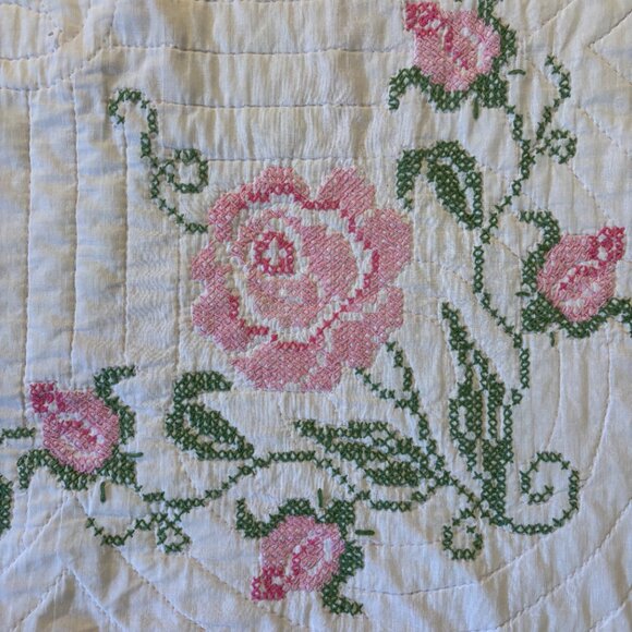 Cross-Stitched Cotton Blanket - Picture 3 of 6